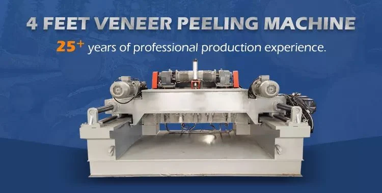 4 Feet Rotary Spindle Less High Speed Plywood Production Making Machine Cutter Wood Slicing Peeler Veneer Peeling Machine